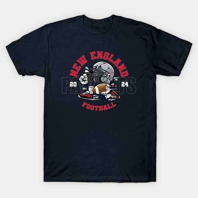 New England Football T-Shirt by Nagorniak